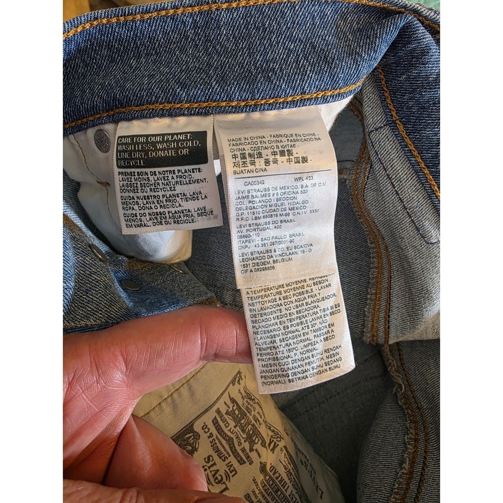 Levis Premium 501 S Skinny Patchwork Colorblock Jeans Blue 29502-0076 W28 L26 - Picture 2 of 9